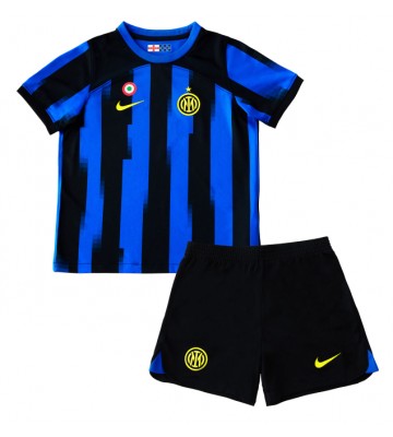 Lacne Dětský Futbalové dres Inter Milan 2023-24 Krátky Rukáv - Domáci (+ trenírky)